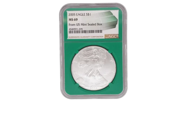 2005 Silver Eagle 1 Silver MS69