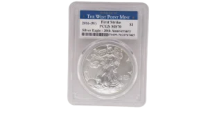 2016 W Silver Eagle 1 Silver MS70