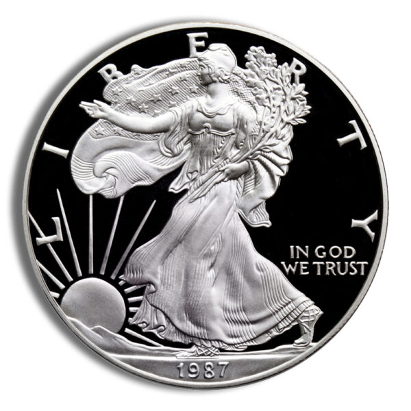 1987-S Proof Silver Eagle with Box & COA - Image 2