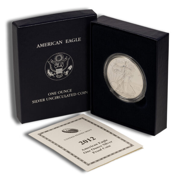 2012-W Burnished Silver Eagle with Box & COA