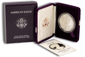 1987-S Proof Silver Eagle with Box & COA