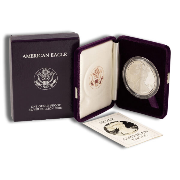 1987-S Proof Silver Eagle with Box & COA