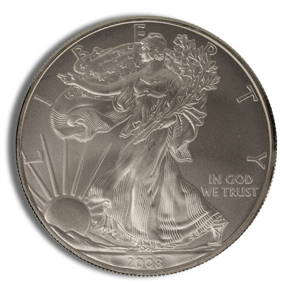 2008-W Burnished Silver Eagle with Box & COA - Image 2
