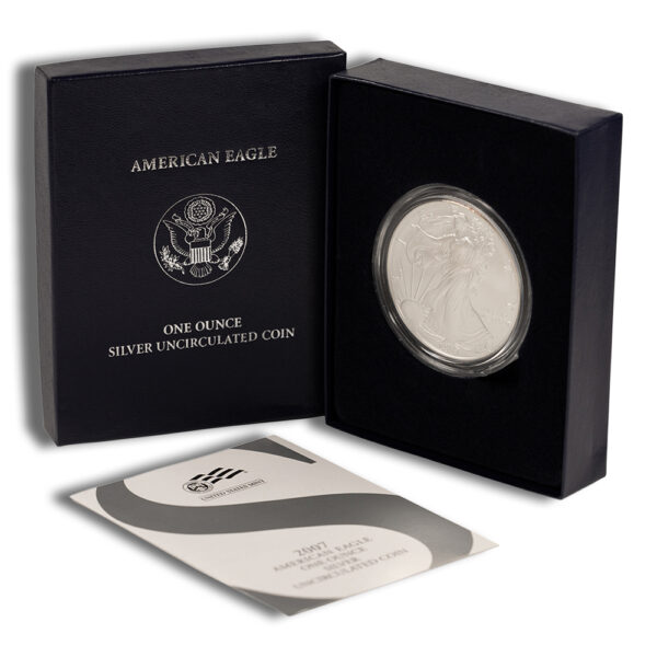 2007-W Burnished Silver Eagle with Box & COA