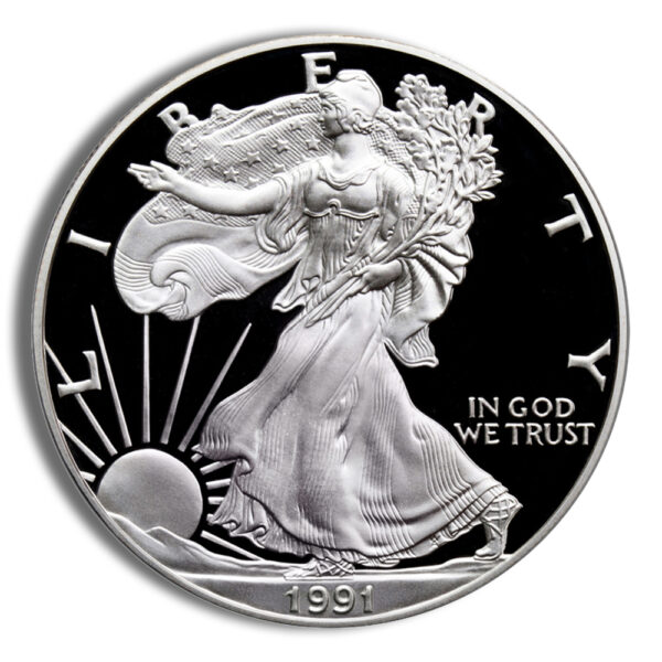 1991-S Proof Silver Eagle with Box & COA - Image 2