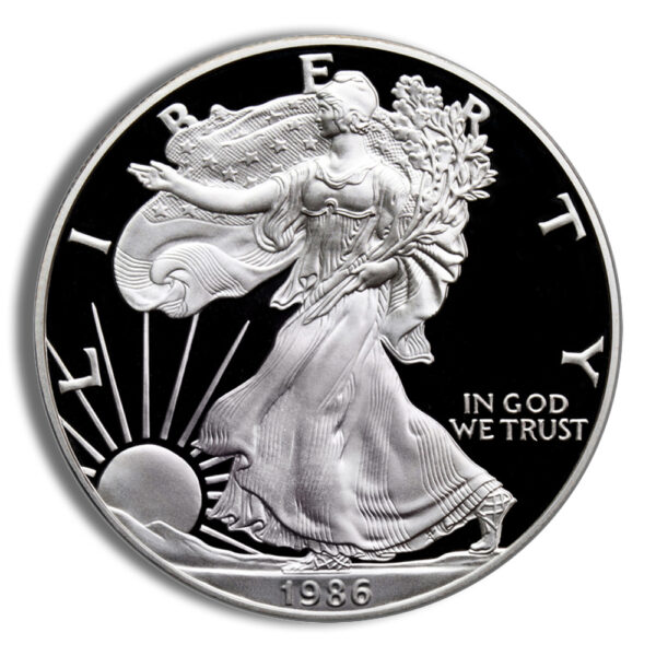 1986-S Proof Silver Eagle with Box & COA - Image 2