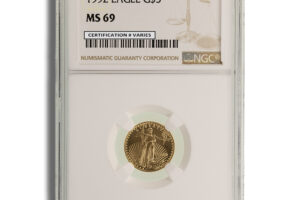 1992 1/10 oz Gold Eagle $5 NGC MS69