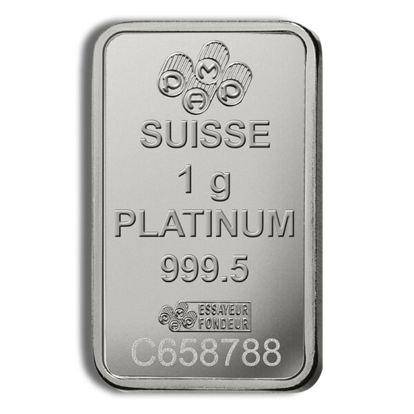 1 gram Platinum Bar - PAMP Fortuna (Carded) - Image 4