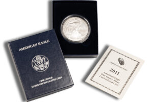 2011-W Burnished Silver Eagle with Box & COA