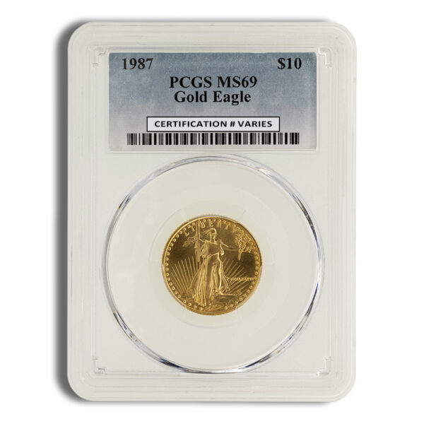 1987 1/4 oz Gold Eagle $10 PCGS MS69