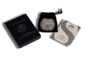 2006-W Burnished Silver Eagle with Box & COA