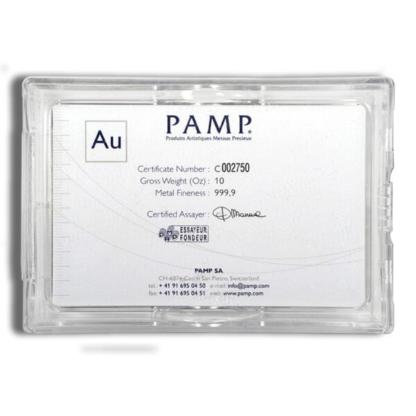 10 oz Gold Bar - PAMP Fortuna (Carded) - Image 2