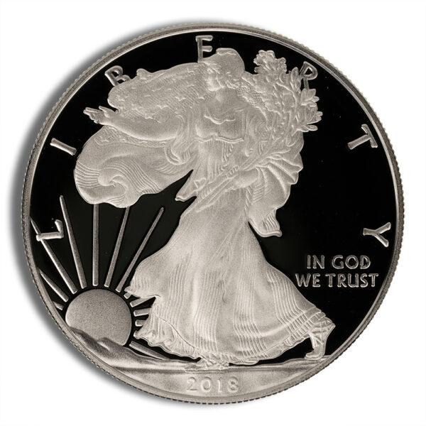 2018-W Proof Silver Eagle with Box & COA - Image 2