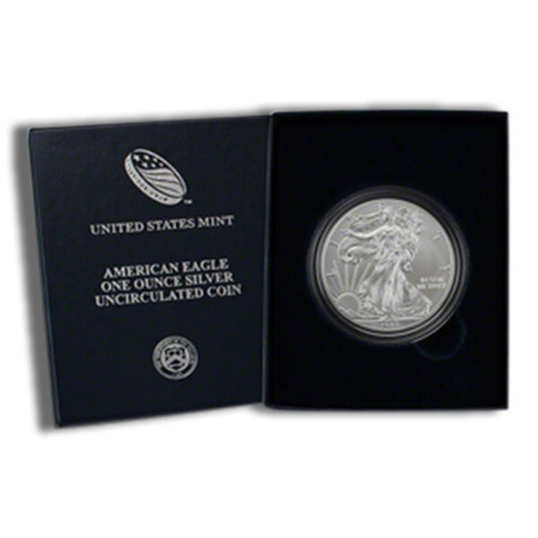 2018-W Burnished Silver Eagle with Box & COA