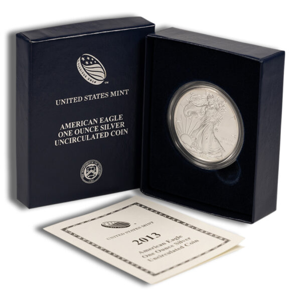 2013-W Burnished Silver Eagle with Box & COA