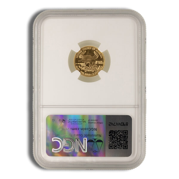 2002 1/10 oz Gold Eagle $5 NGC MS69 - Image 2