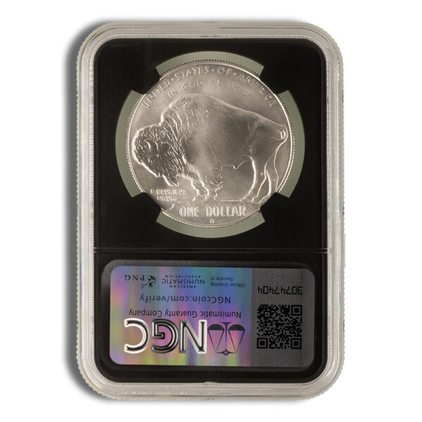 2001-D $1 Silver Buffalo Commem - NGC MS70 (Black Core) - Image 2