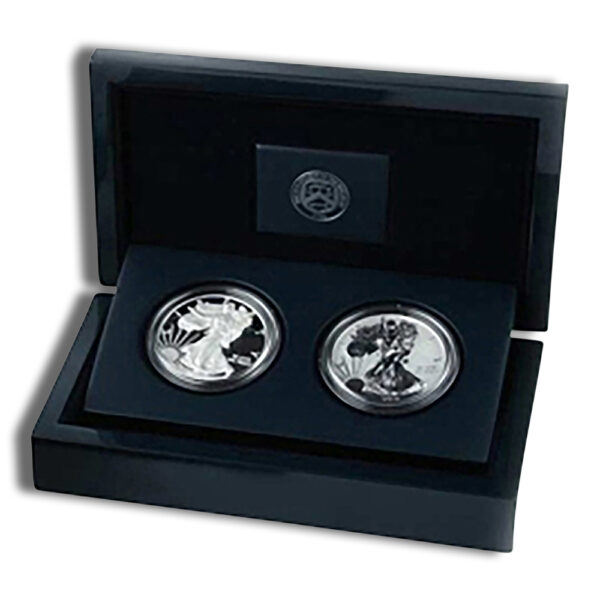 2012-S 2-Coin Silver Eagle 75th Anniversary San Francisco Set w/ Box & COA