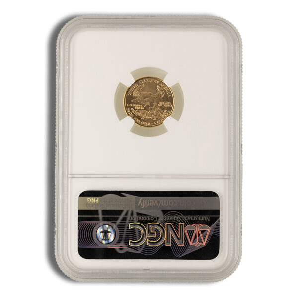 2001 1/10 oz Gold Eagle $5 NGC MS69 - Image 2