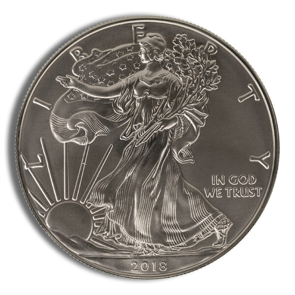 2018-W Burnished Silver Eagle with Box & COA - Image 2