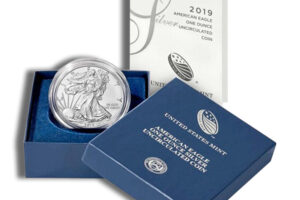 2019-W Burnished Silver Eagle with Box & COA