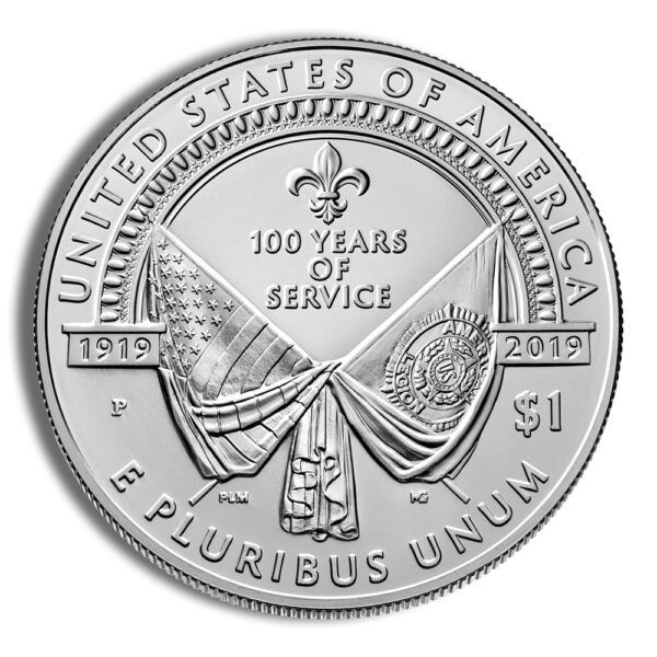 2019-P $1 American Legion Silver Commem - BU - Image 2