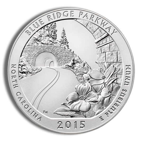 2015 5 oz ATB Blue Ridge Parkway Silver Coin NGC MS69PL - Image 2