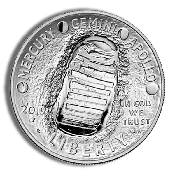 2019 Proof Silver Apollo 11 50th Anniversary Dollar $1 - Image 2