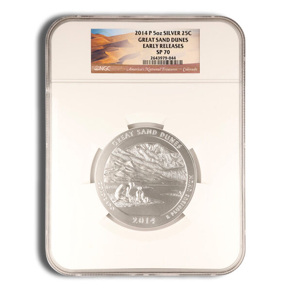 2014-P 5 oz ATB Great Sand Dunes Silver Coin NGC SP70