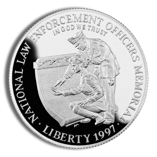 1997-P $1 Law Enforcement Silver Commem - Proof - Image 2