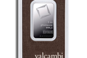 1 oz Platinum Bar - Valcambi (Carded)