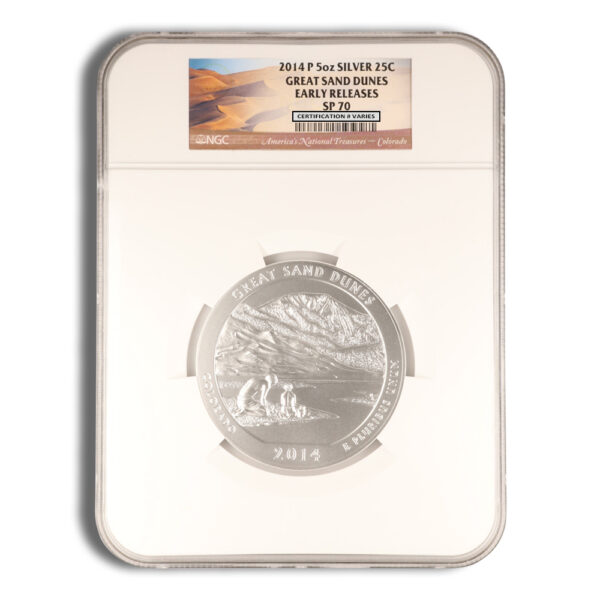 2014-P 5 oz ATB Great Sand Dunes Silver Coin NGC SP70 - Image 2