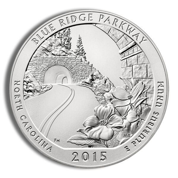 2015-P 5 oz ATB Blue Ridge Parkway Silver Coin NGC SP70 - Image 3