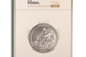 2012-P 5 oz ATB Acadia Silver Coin NGC SP70