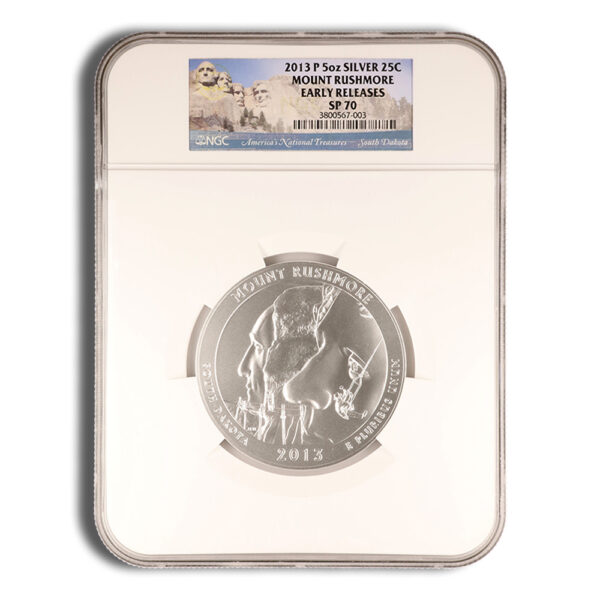 2013-P 5 oz ATB Mount Rushmore Silver Coin NGC SP70