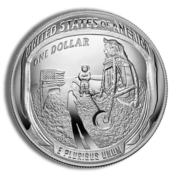 2019 Proof Silver Apollo 11 50th Anniversary Dollar $1 - Image 3