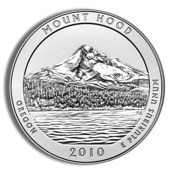 2010 5 oz ATB Mt Hood Silver Coin - BU - Image 2