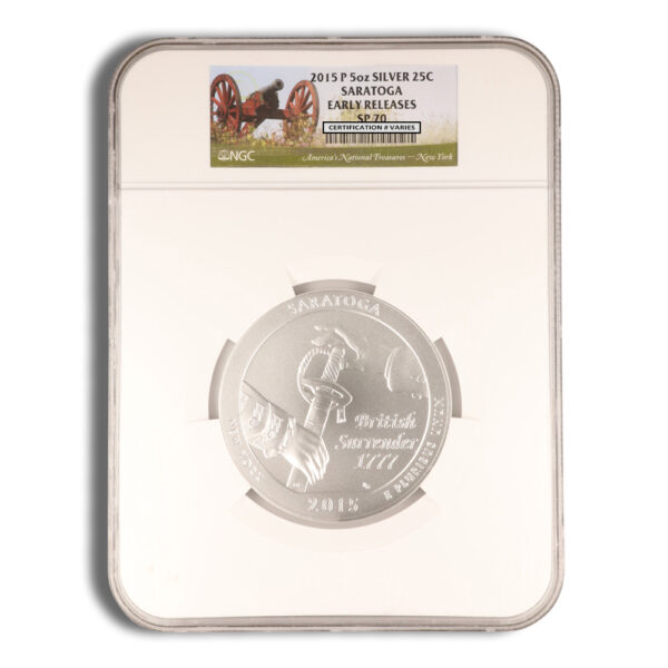 2015-P 5 oz ATB Saratoga Silver Coin NGC SP70 - Image 2