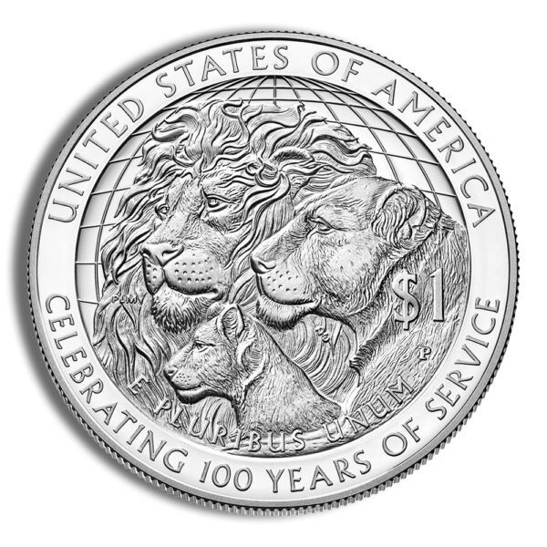 2017-P $1 Lions Club Centennial (Melvin Jones) Silver Commem - Proof - Image 2