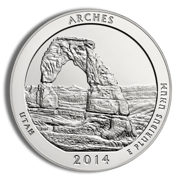 2014 5 oz ATB Arches Silver Coin NGC MS69PL - Image 3