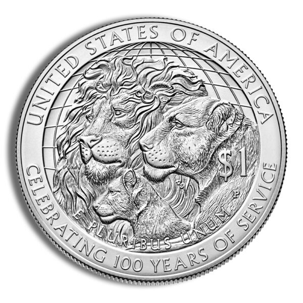 2017-P $1 Lions Club Centennial (Melvin Jones) Silver Commem - BU - Image 2