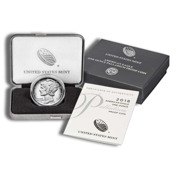 2018-W 1 oz Proof Palladium Eagle (w/ Box & COA) - Image 3