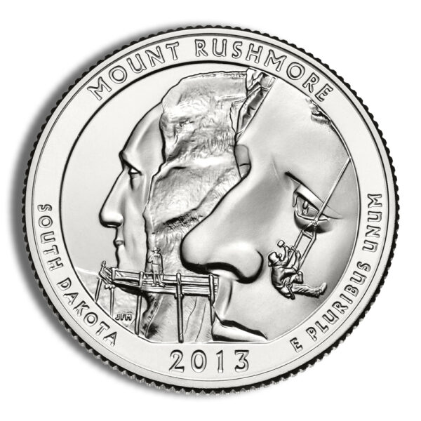2013-P 5 oz ATB Mount Rushmore Silver Coin NGC SP70 - Image 3
