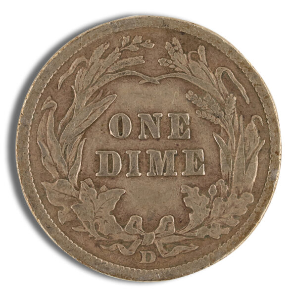 $1 FV 90% Silver Barber Dimes - XF - Image 2