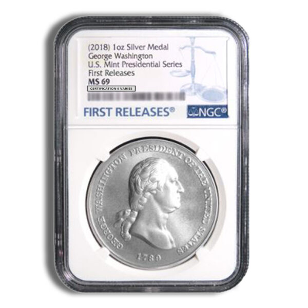2018 George Washington Silver Presidential Medal 1 oz NGC MS69