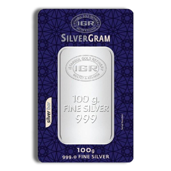 100 gram Silver Bar - IGR Metals (Carded) - Image 2