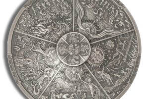 2021 3 oz Cook Islands Silver Ages of Man - Aztec Five Suns