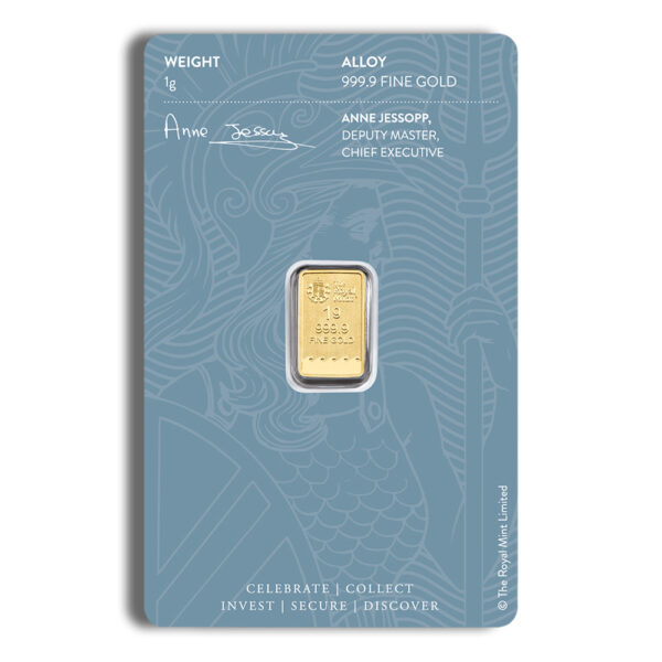 1 gram Gold Bar - Britannia (Carded) - Image 2
