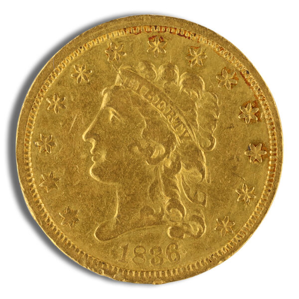 $2.5 Gold Classic Head Quarter Eagle - Cleaned