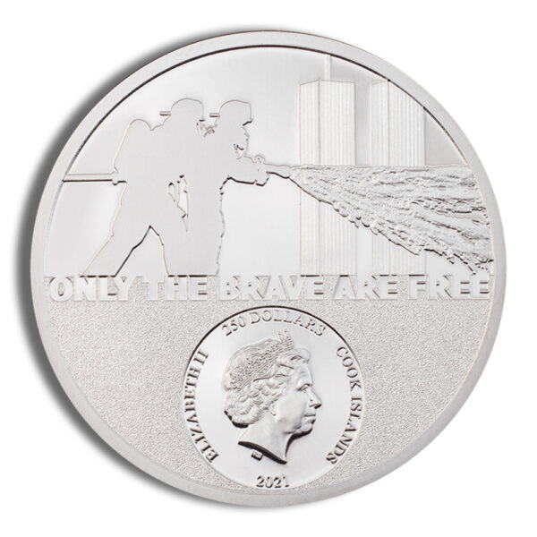 2021 1 oz Cook Islands Platinum Firefighter - Real Heroes - Image 2